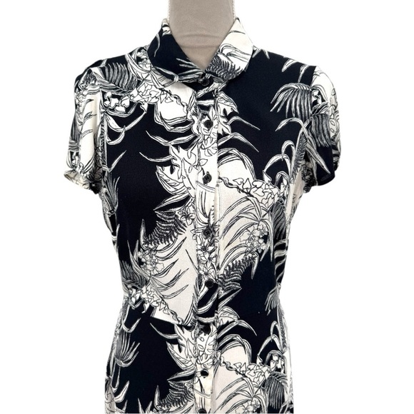 Reformation Sunday Dress Black White Botanical Print Size 8 - Picture 4 of 9